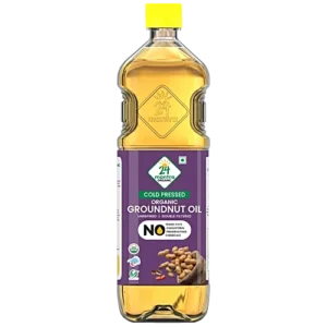 24 Mantra Organic Cold Pressed Groundnut Oil, 1 L Bottle