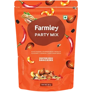 Farmley Party Mix - Mixed Nuts, Healthy Snacks Contains Mixed Dry Fruits, Nuts & Seeds, 60 g Pouch
