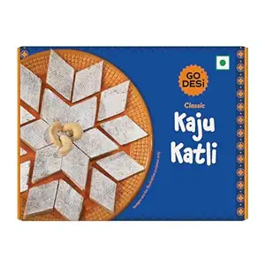 GO DESi Classic Kaju Katli 200 grams, Made with Cashew Nuts, Sweets Indian Mithai, Indian Sweets Gift Pack