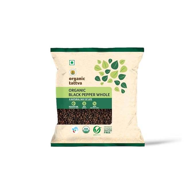 Organic Tattva, Organic Gluten Free Black Pepper/Kali Mirch - 100G