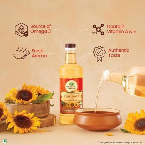 ORGANIC INDIA Organic Sunflower Oil 1000 ml - Image 2