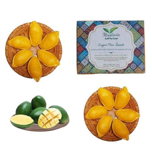 Misstevia Sugar Free Mango Malai Sandesh | Stevia Sweetened Sugar Free Sweets | 500g - Image 4