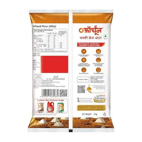 Fortune Chakki Fresh Atta, 5 kg, 100% Atta 0% Maida - Image 3