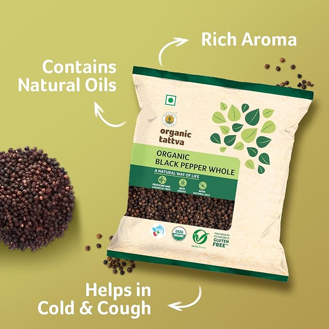 Organic Tattva, Organic Gluten Free Black Pepper/Kali Mirch - 100G - Image 4