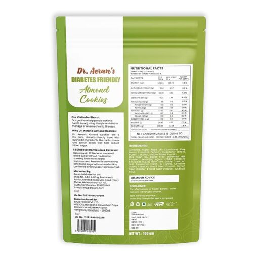 Dr Aeran’s Diabetes Friendly Almond Cookies (300gm) - Image 3