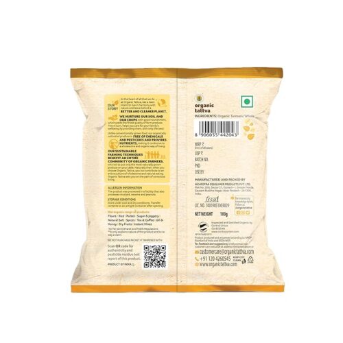 Organic Tattva, Organic Gluten Free Turmeric (Haldi) Powder - 100 Gram | - Image 2