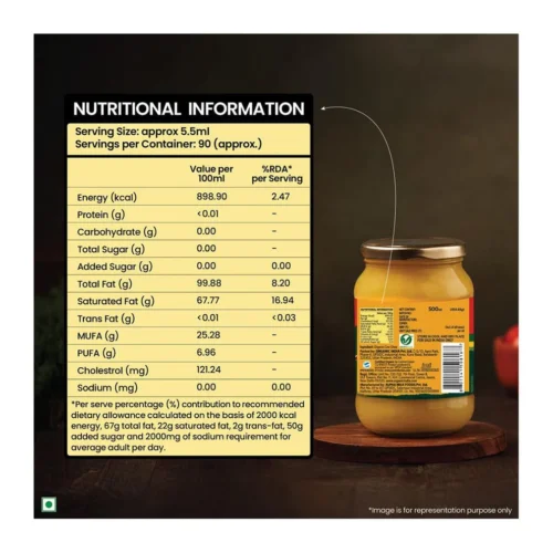Cow's Ghee I Organic, Pure & Nourishing |Lab Tested on 600+ Parameters | Rich in Healthy Fat | 500g - Image 4