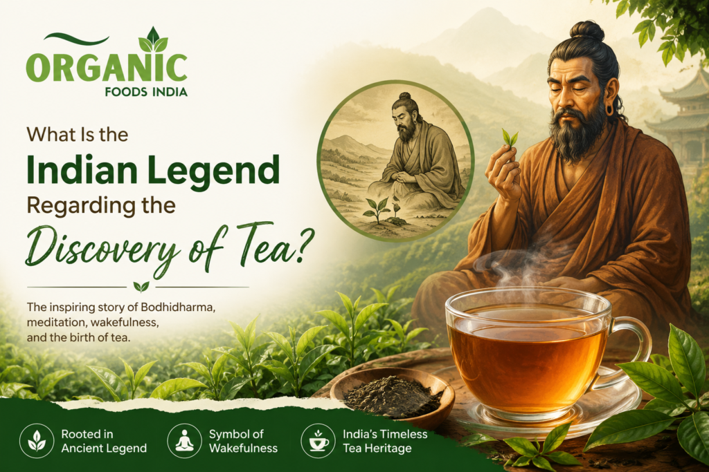 What Is the Indian Legend Regarding the Discovery of Tea