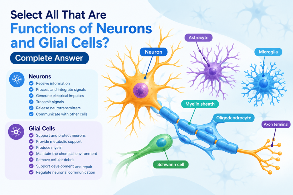 Learn the functions of neurons and glial cells